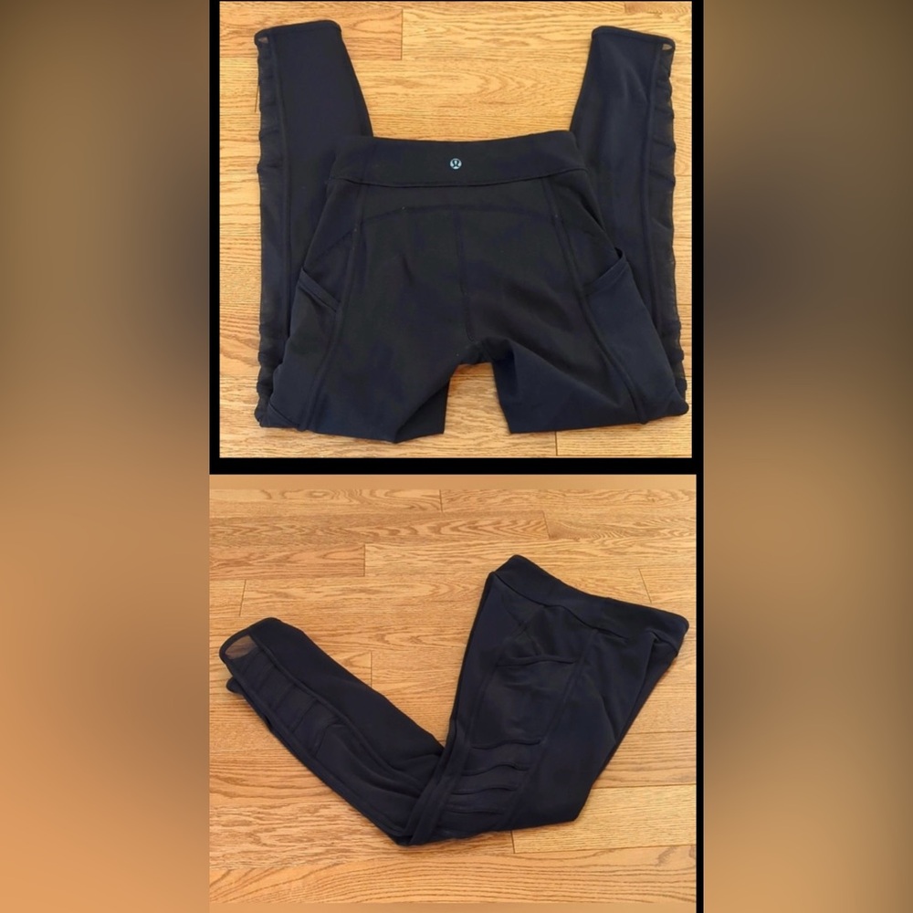 EUC Lululemon Leggings with Cool Mesh Side Panels